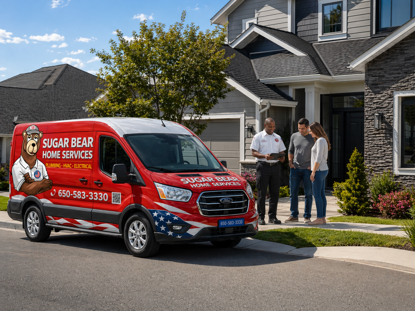 Sugar Bear service team at a San Francisco home
